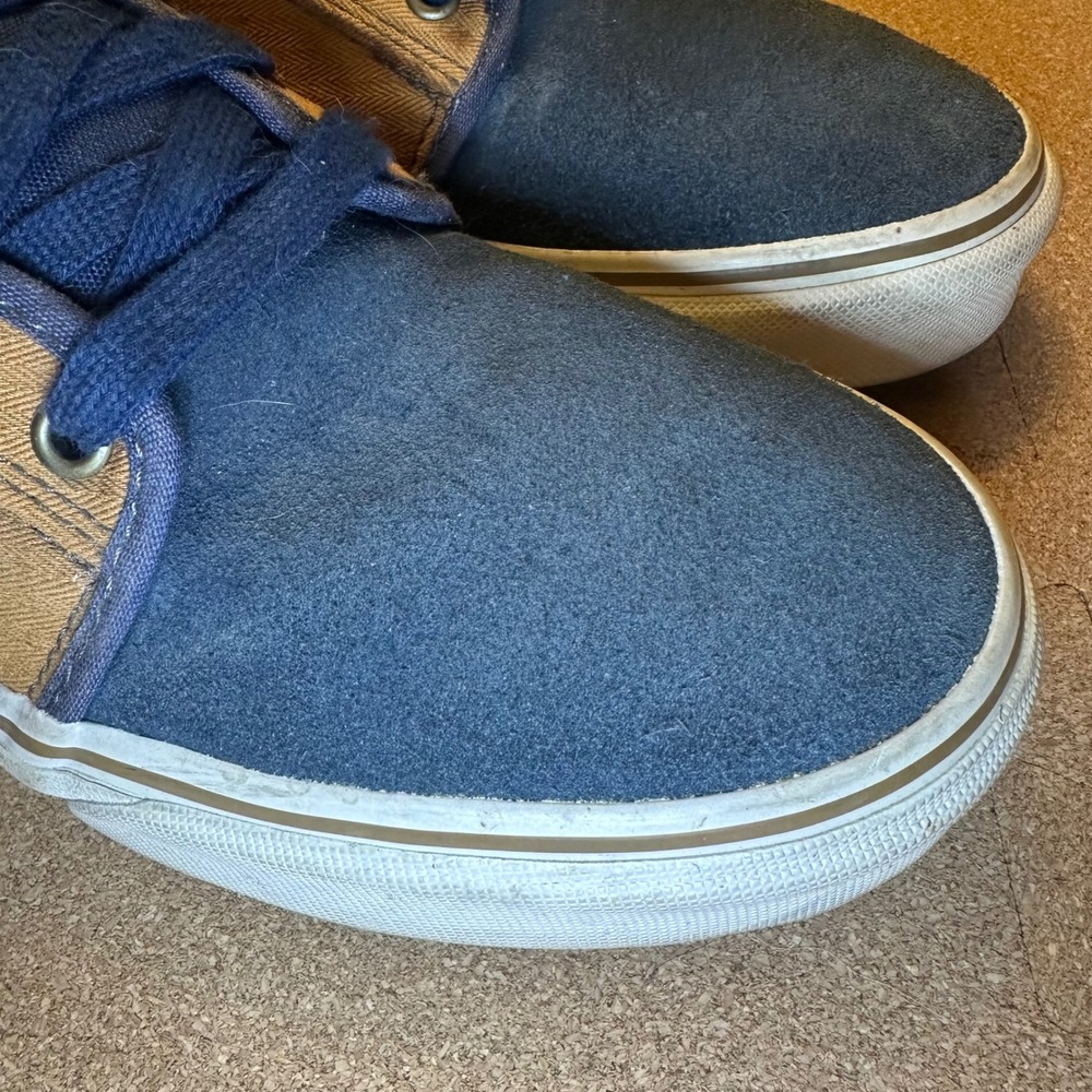 Vans Chima Ferguson Pro Mens 10 Blue Tan Skate Shoes Canvas Suede Checkerboard - Picture 9 of 11